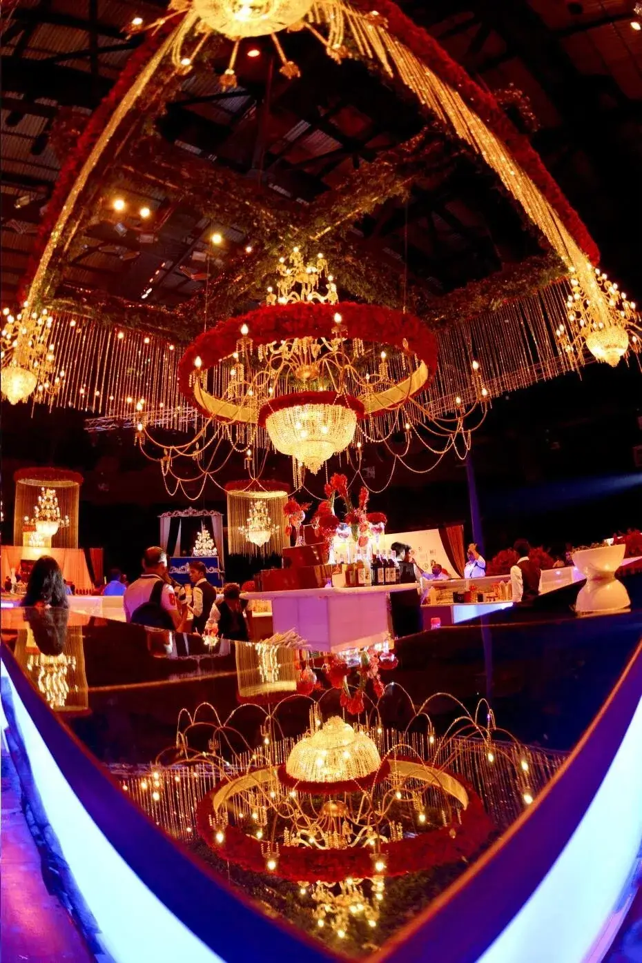 Crystal chandelier set piece built by DreamzKrraft's production workshop