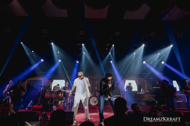 Sangeet stage and live performance by DreamzKrraft luxury wedding planners in India