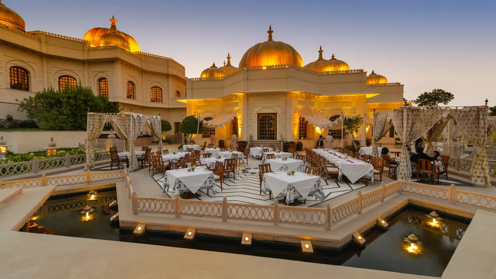 Golden domed palace terrace decor by DreamzKrraft, the architectural design craft recognised by Architectural Digest India