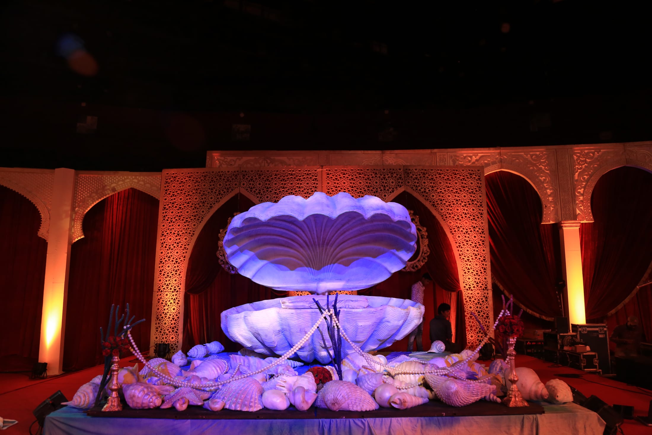 Reception stage and lounge décor by DreamzKrraft